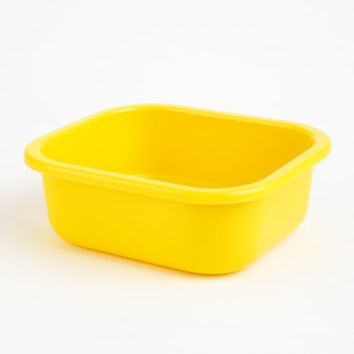 11 Ltr Plastic Washing Up Bowl Durable & Lightweight Dishwashing Basin for Kitchen Sink, Large Capacity, Easy-Grip Handles Ideal for Washing Dishes, Vegetables (Yellow)