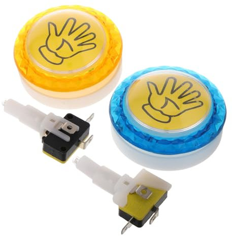 HEMOTON Botones Pulsadores para Juegos con Diseño de Botón de Palma, Sensibles y Responsivos, Hechos de Plástico, Paquete de 2 Piezas para Juegos Casuales y Competitivos