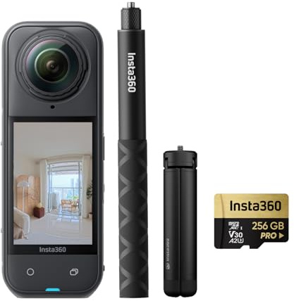 Insta360 X5 Virtuelle Touren-Bundle – 72 MP 360°-HDR-Fotos, Unsichtbarer Selfie-Stick + Stativ, 2400 mAh Akku