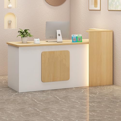 Rezeptionstheken Empfangstresen Tresen Empfangstheke Mit AbschließBaren Schubladen Und SchräNken Empfangstheken für Firmenhallen Hotelrezeptionen BekleidungsgeschäFten(Gold-L,220x55x100CM)