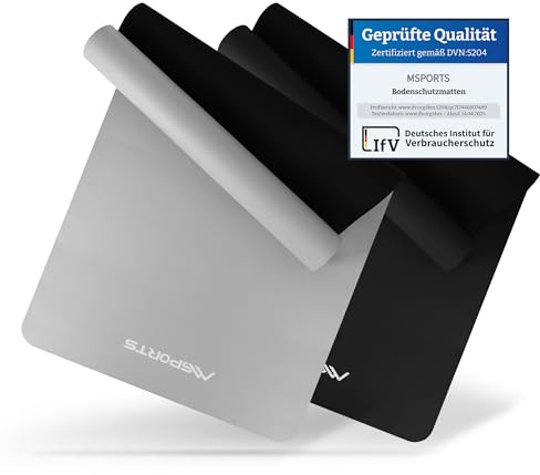 MSPORTS Bodenschutzmatte Premium für Fitnessgeräte - wiederstandsfähige Unterlage für Crosstrainer, Hometrainer & Laufband – Trainingsmatte für Gym, Yoga & Pilates