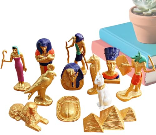 Djowyh Figurines De Bureau, de l'Égypte Ancienne | Set de Figurines Créatives pour à la Maison et École
