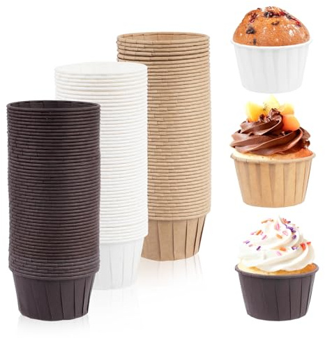 150 PzPirottini per Muffin Carta, Pirottini per Muffin in Cartas, Pirottini per Cupcake in Carta, teglie per Muffins Panifici Catering, matrimoni, compleanni, Natale, feste (3 colori)