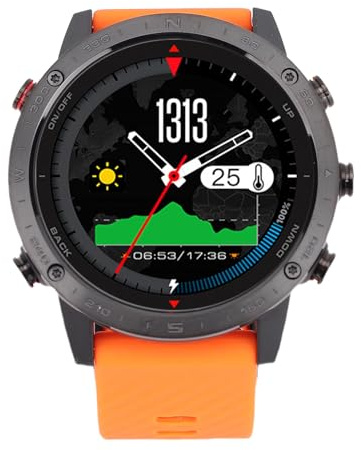 CHICIRIS Orologio Intelligente, Prestazioni 50m, Monitoraggio Sportivo Avanzato, Design Durevole e Leggero, Smartwatch Sportivo in Lega TI con Notifiche e Avvisi Intelligenti per il Nuoto di Fitness