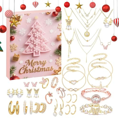 Adventskalender - Weihnachts-Countdown | Teen Girls Adventskalender 2025 Füller Kinder, Schmuck für Frauen Bettelarmband Damen Teenager Mädchen Weihnachtsgeschenke Sie, Frauen Tochter Teenager