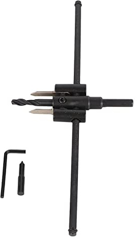 Verstellbarer Kreis-Lochsägen-Bit-Satz, 30 mm bis 300 mm Durchmesser, Holzbearbeitungswerkzeug aus legiertem Stahl mit hartmetallbestückten Klingen für Holz, Kunststoff und