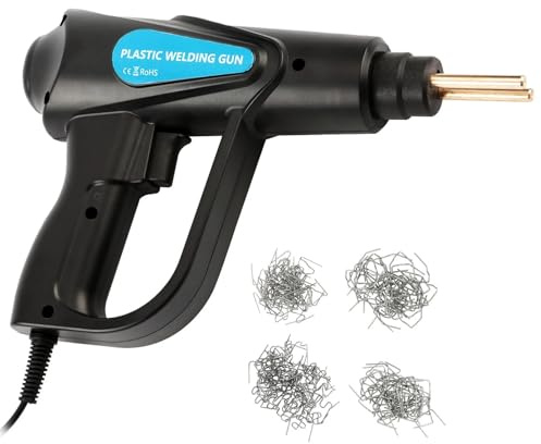 Saldatrice per plastica Kit di riparazione paraurti auto con saldatrice a caldo da 70 W, 4 tipi di punti metallici, saldatrice per plastica 2-in-1 Saldatrice Plastica