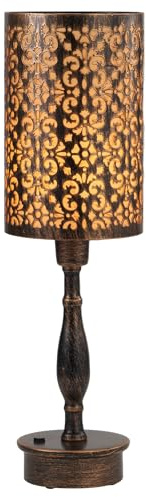 LIT AMPO Cordless Table Lamp Rechargeable Battery Operated, Vintage Bronze | Touch Control Dimmer, Warm Light Nightstand Lamp, Ambient Lighting, Home Decor for Living Room Side End Entryway Table Patio