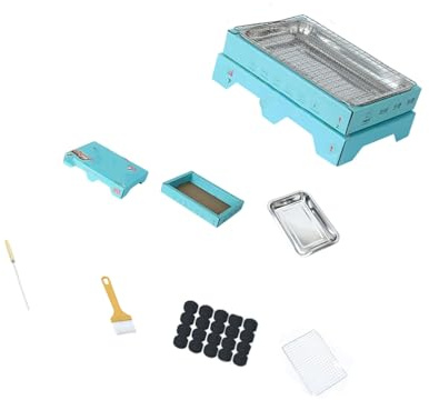 Kaeltsyn Griglie portatili a carbone in acciaio inox, calore uniforme, per campeggio, picnic, cortile, cucina, griglie usa e getta, con griglia in acciaio inox