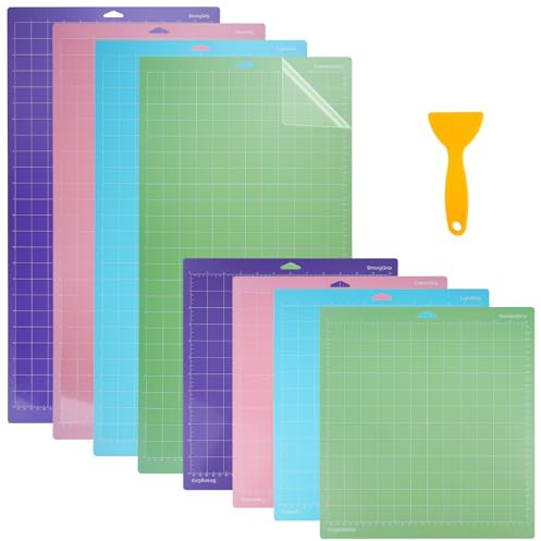 LetCart Schneidematte für Cricut, 12 Stück Variety Schneidematten 12x12inch/12x24inch, Abwaschbar Selbstheilende Handwerksunterlage, Stoffschneider-Set für Schule und Familien, Schnittfest