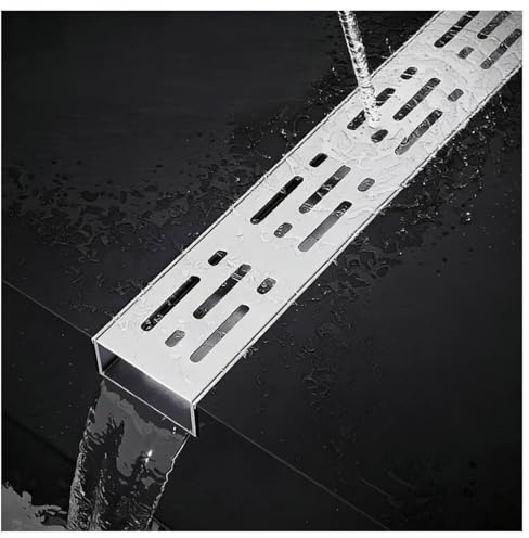 FENGZEQUAN Canaletta Scolo Acqua Piovana Canale di Scarico Stretto in Acciaio Inossidabile 304, Filtri Lineari per Grondaie per Terrazza da Giardino, Fattoria.(H3*W7CM/H1.18*W2.76IN)