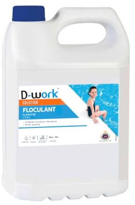 Floculant Liquide pour Piscine 5 l - Traitement Efficace et Clarifiant - D-Work