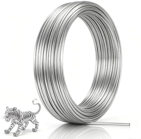 Zocipro Basteldraht 3mm x 20 m, Silberdraht, Schmuckdraht, Aluminiumdraht | Weicher & Biegsamer Draht, Draht für Schmuck, Dekoteile, DIY-Skulpturen, Kranzherstellung & Bonsai-Bäume,Silber