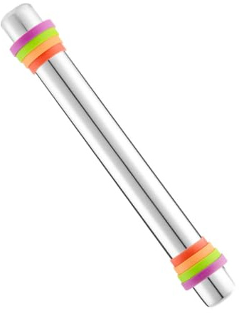 MAGICLULU Rodillo de Amasar Ajustable de Acero Inoxidable Anillos de Silicona Antideslizantes para Repostería y Cocina, Fácil de Limpiar y Práctico para Hornear