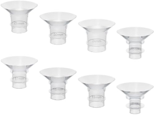 Insert Tire Lait en Silicone Blanc 8 Pièces, Adaptateur Teterelle | 13mm 15mm 17mm 18mm 19mm 20mm 21mm 24mm, Inserts de Bride pour Téterelle Électrique