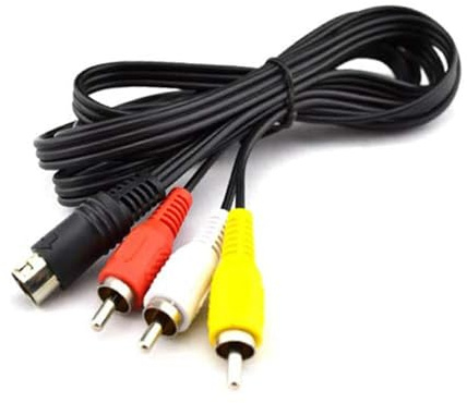 WICAREYO 1.8M/5.9Fuß Audio Video AV Kabel 9 Pin,Kompatibel für Mega Drive 2 & 3