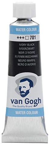 Van Gogh Aquarellfarbe, 10ml Tube, Elfenbeinschwarz 701