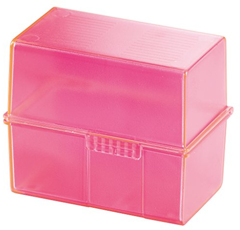 HAN Karteibox SIGNAL, DIN A8 quer, mit A-Z Register und 100 Karten, signal-pink, 979-76