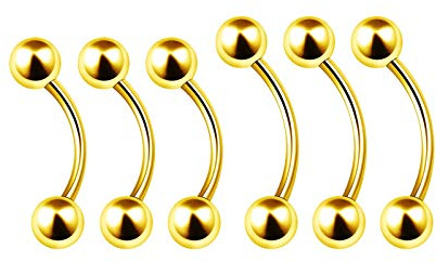 KJM FASHION 6 STK Banana Barbell Ohrringe Piercing Schmuck