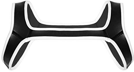 ranrann Herren Neopren Brust Harness Gürtel Geschirr Brustgeschirr Körper Schulter Bandage Body Elastisch Sport für Club Party Weiß Medium
