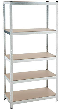 ESTEXO Steckregal Lagerregal 21 Modelle wählbar Schwerlastregal Regal Kellerregal Werkstattregal Werkbank Garagenregal (Verzinkt / 180x90x40cm / 875kg)