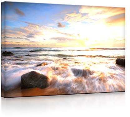 lightbox multicolor | Bilder mit LED Licht | Sonnenuntergang am Meer | 60x40 cm | Front Lighted