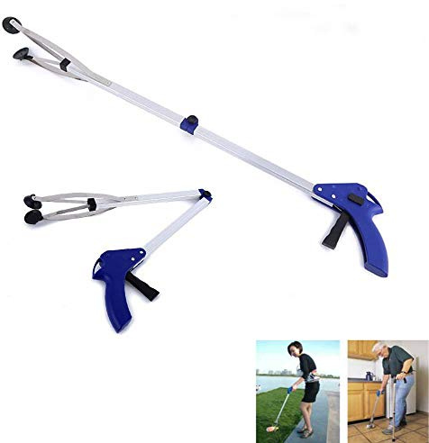 Yicare 2Pcs Greifzange Greifer für Senioren Müllzange Greifarm Müll Zange Handgreifer Faltbarer Langer Arm der die Klaue Erreicht Müll Pickup Tool 82 cm