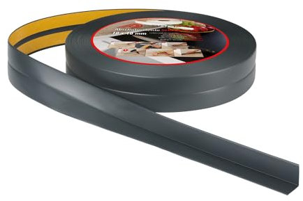 ProfiPVC Weichsockelleiste 18x18mm 5 Meter für Küche und Badezimmer, selbstklebende Abschlussleiste aus PVC, flexible Knickleiste - Fugendichtungsband, anthrazit