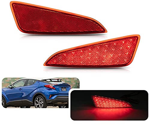 njssjd Rote Linse LED hintere Stoßstange Reflektor Rücklicht Bremslicht Nebelschlussleuchte für Tayota C-HR 2017 2018 2019 2020 2021