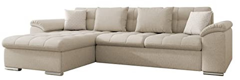 Mirjan24 Ecksofa Diana, Eckcouch mit Bettkasten und Schlaffunktion, Elegante Couch, Polsterecke Sofa, Couchgarnitur, Schlafsofa, Bettsofa (Matana 17 + Matana 17 + Evo 27, Ecksofa Links)