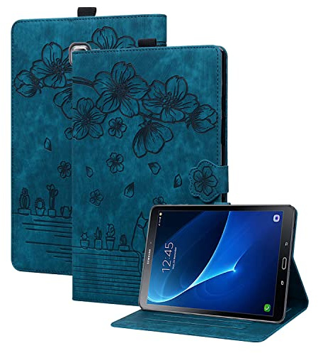 Succtopy Hülle für Samsung Galaxy Tab A6 2016 10.1 Zoll Folio Flip PU Leder Schutzhülle Galaxy Tab A 2016 Stifthalter Stand Wallet Cover Case Tablet Hülle Galaxy Tab A6 SM-T580/SM-T585 Königsblau