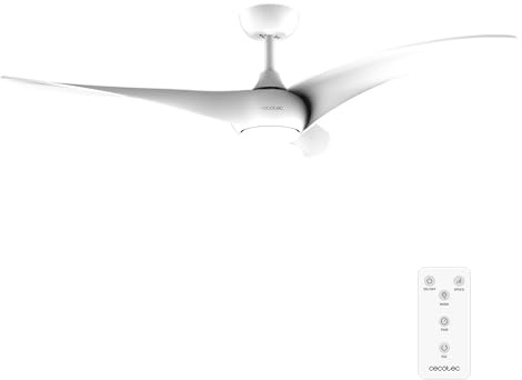 Cecotec Deckenventilator EnergySilence Aero 5295 White | 40-W-DC-Motor, 137 cm, 18-W-LED-Licht mit 3 Lichtfarben, 6 Stufen, Fernbedienung, Timer bis 8 Std.