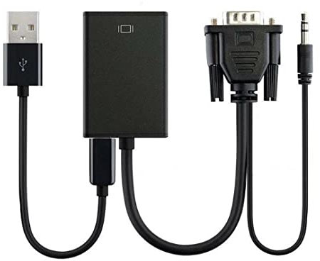 VGA to HDMI Adapter, 1080P HDMI Female to VGA Male with Audio Output Cable Converter Adapter Lead VGA To HDMI Converter PREMIUM QUALITY VGA Male to HDMI Female Converter for Laptop HDTV Monitor