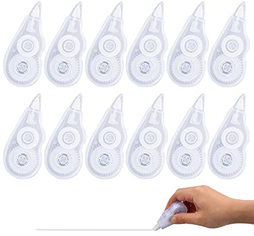 Xzeemo 12 Piezas Cintas Correctoras de bolsillo, Mini Pocket Mouse, 4m x 5 mm Cintas de Corrección, Cinta Correctora Roller, Cintas Correctoras, Cinta de Escritura para útiles Escolares de Estudiantes