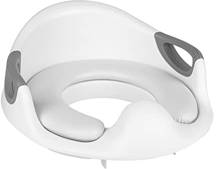 Toilettensitz für Kinder, zusammenklappbar und höhenverstellbar, Toilettentrainer für Babys mit breiten und rutschfesten Stufen, Toilettensitz (37 x 33 x 16 cm, weiß)