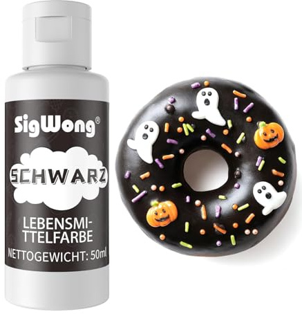 Lebensmittelfarbe Flüssig, 50Ml Lebensmittelfarben Zum Kuchen Backen, Lebensmittelfarbstoff für Kuchendekoration, Fondantieren, Macaron, Dekorieren Und Kochen, Diy Seifen-Schwarz