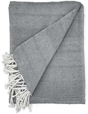 Cardenal Textil - Peñíscola Echarpe Multi-usages, Couverture de lit, Housse de canapé - Anthracite - 260 x 300cm
