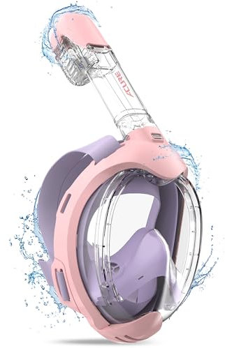 ACURE Schnorchelmaske für Kinder - CO2-sichere Tauchmaske für Schwimmanfänger im Alter von 3-8 Jahren | Anti-Beschlag & Trockenoberteil Schnorchel Vollmaske