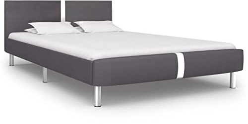 ZQQLVOO Bettgestell Familienbett Palettenbett Bettgestell Grau Kunstleder 140 x 200 cm