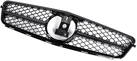 Kühlergrill, Auto-Frontschutzgitter, Frontstoßstangengrill-Zubehör, Auto-Schwarz-Frontstoßstangengrill für AMG, Passend für Benz C-Klasse W204 08–14