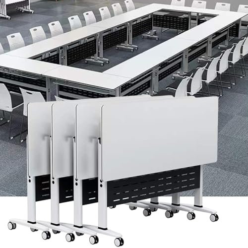 4PCS Konferenztisch - Schreibtisch Klappbar - Zusammenklappbarer Büro-Besprechungstisch Mit Klappdeckel, Mobiler Konferenztisch Für Schulungsseminare, Mit Feststellbarem Rad ( Size : 120X50X75 CM )
