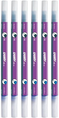 LAMY ink-x Tintenlöscher aus Kunststoff mit Löschspitze und Korrekturspitze - ausschließlich zum Löschen von königsblauer Tinte - Velvet 6er Set, Spitze M