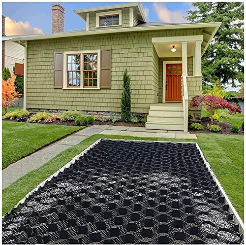 SAFWELAU Dalles Stabilisateur Gravier Gazon avec Trous de Drainage, 2 Pouces de Hauteur Géocellule HDPE en nid d'abeille pour Patio Jardin Passerelle Base de cabanon, Pavés perméables