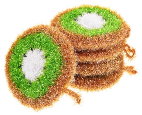 CIYODO Lot De 5 Torchons à Vaisselle en Éponge Fruitée Super Absorbants, Réutilisables, Souples, Cuisine Et Ménage, Nettoyage Et Multi-usages