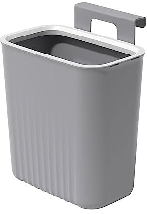 QTTYREV Mülleimer Mülleimer für die Küche zur Wandmontage, praktisch und platzsparend, zur Wandmontage für die Küche, grau, Pressring