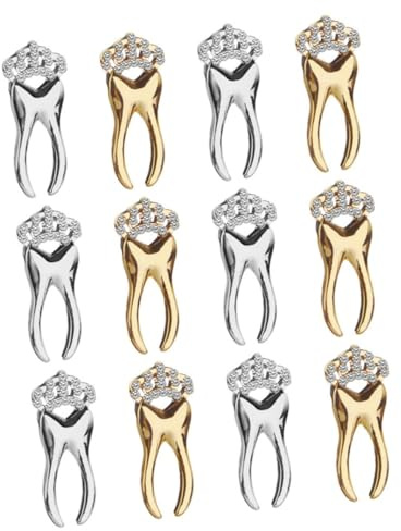 DEARMAMY 12stücke Teiliges Zahn-broschen Mit Krone Mini Legierungsbroschen Und Silber Elegante Anstecknadeln Für Anzüge Accessoires Für Zahnärzte Und Besondere Anlässe