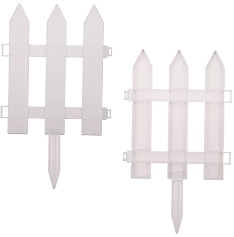CIYODO 2 Set di Recinto da Giardino Bianco in Plastica, Bordatura per Aiuole Robusta di Facile Installazione, per Sentieri Esterni e Separatore Raffinato per Giardino