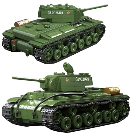 WW2 Technik Militär KV-1 Schwerer Panzer Bausteine Bausatz für Erwachsene | Dekoration für Zuhause und Büro, Armee Panzer Modell Konstruktions Spielzeug für Erwachsene, 1192 Teile