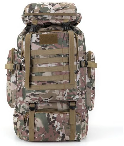 LYEAA 80L Bergsteigerrucksack 600D Oxford Tuch Trekkingrucksack Mehrere Taschen Bergsteigerrucksack Reisezubehör