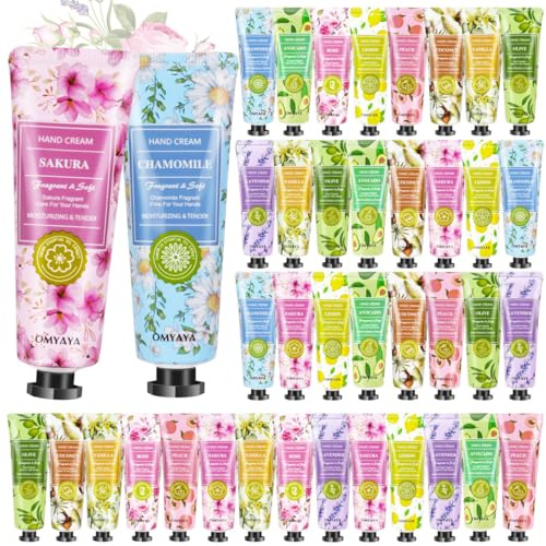 Crema de Manos (pack de 40 x 30ml)-Crema para manos secas y agrietadas-Recupera las manos dañadas, reparadora no grasa con glicerina y vitamina E,rápida absorción,24H Hidratación